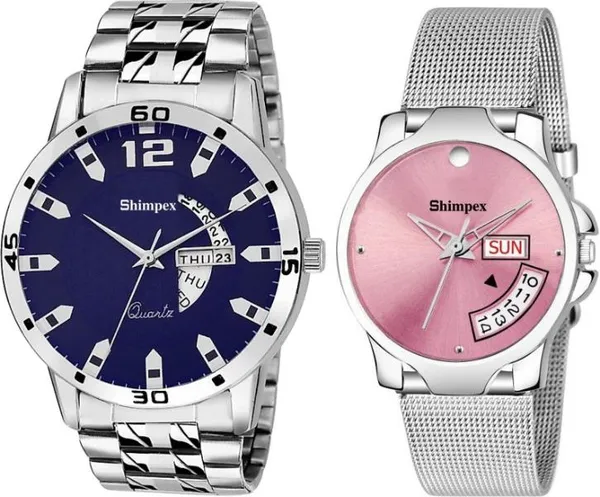 Premium_Watches_White_Genuine_Leather_Metal_Couple_Waterproof_With_A_One_Year_Warranty_Day_And_Date_Analog