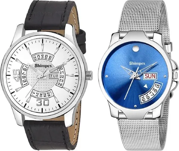 Premium_Watches_White_Metal_Genuine_Leather_Boys_&_Girls_Waterproof_With_A_One_Year_Warranty_Day_And_Date_Analog