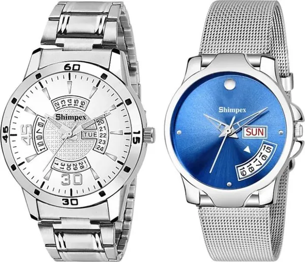 Premium_Watches_White_Metal_Genuine_Leather_Boys_&_Girls_Waterproof_With_A_One_Year_Warranty_Day_And_Date_Analog