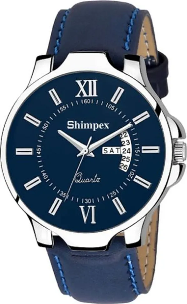 Premium_Watches_Blue_Genuine_Leather_Men_Waterproof_With_A_One_Year_Warranty_Day_And_Date_Analog