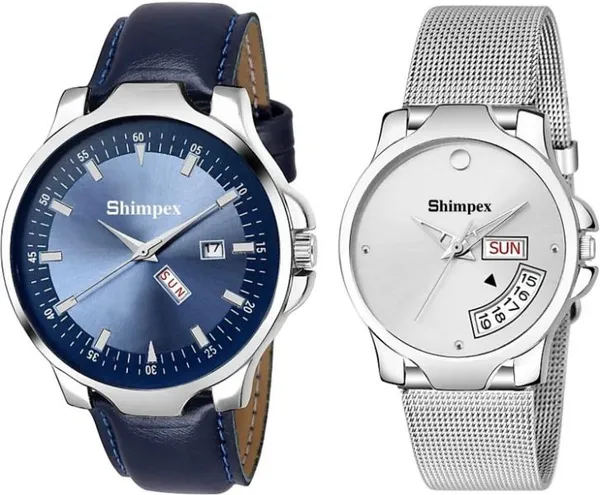 Premium_Watches_White_Metal_Genuine_Leather_Boys_&_Girls_Waterproof_With_A_One_Year_Warranty_Day_And_Date_Analog