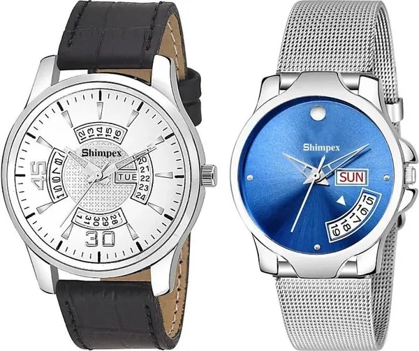 Premium_Watches_White_Genuine_Leather_Metal_Boys_&_Girls_Waterproof_With_A_One_Year_Warranty_Day_And_Date_Analog