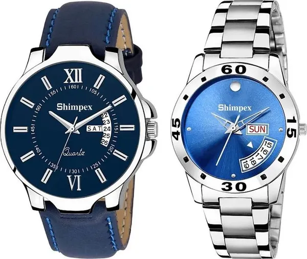 Premium_Watches_Blue_Stainless_Steel::Genuine_Leather_Boys_&_Girls_Waterproof_with_a_one-year_warranty