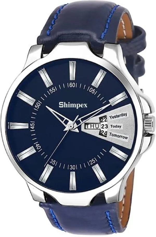 Premium_Watches_Blue_Genuine_Leather_Men_Waterproof_With_A_One_Year_Warranty_Day_And_Date_Analog