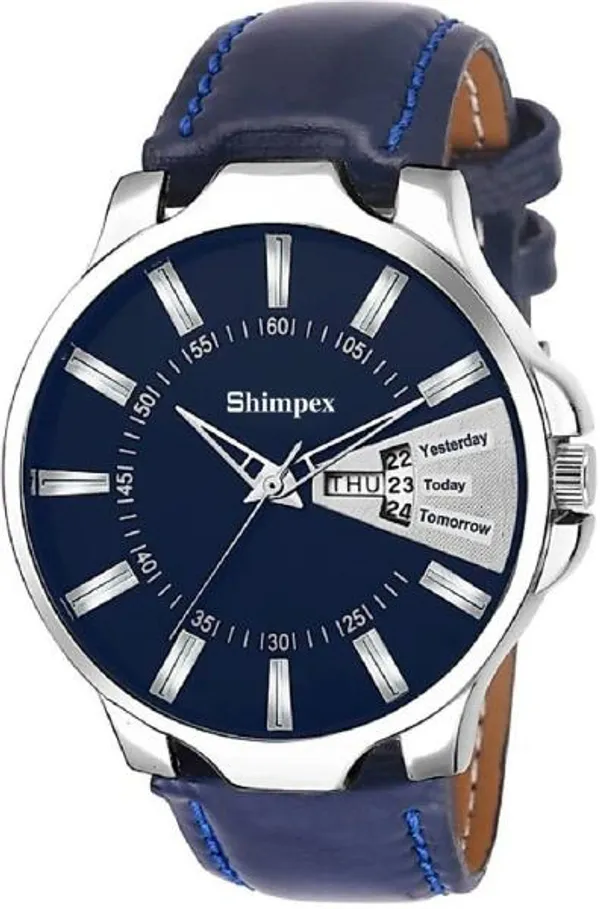 Premium_Watches_Blue_Genuine_Leather_Men_Waterproof_With_A_One_Year_Warranty_Day_And_Date_Analog