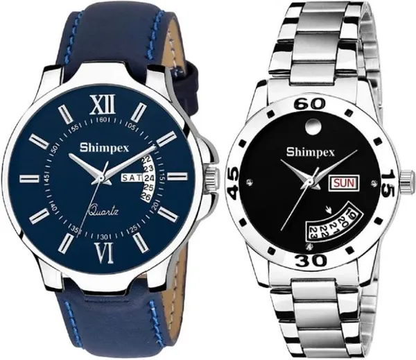 Shimpex_Good_Quality__Watches_Blue_Black_Metal_Genuine_Leather_Couple_Waterproof_With_A_One_Year_Warranty_Day_And_Date_Analog