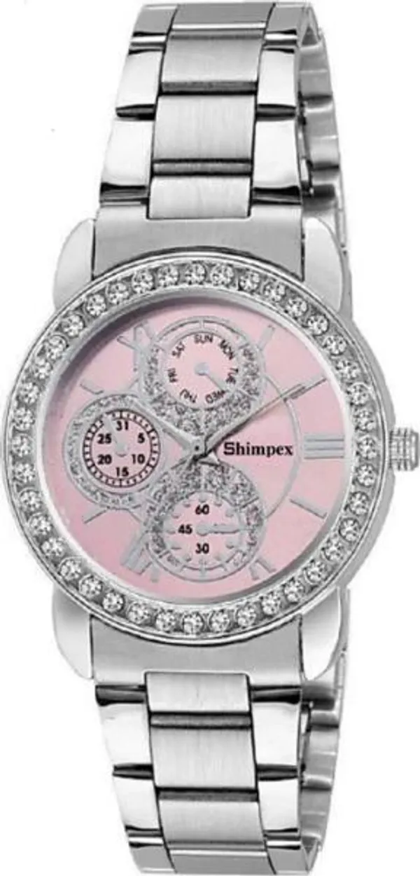 Premium_Watches_Pink_Metal_Women_Waterproof_With_A_One_Year_Warranty_Day_And_Date_Analog