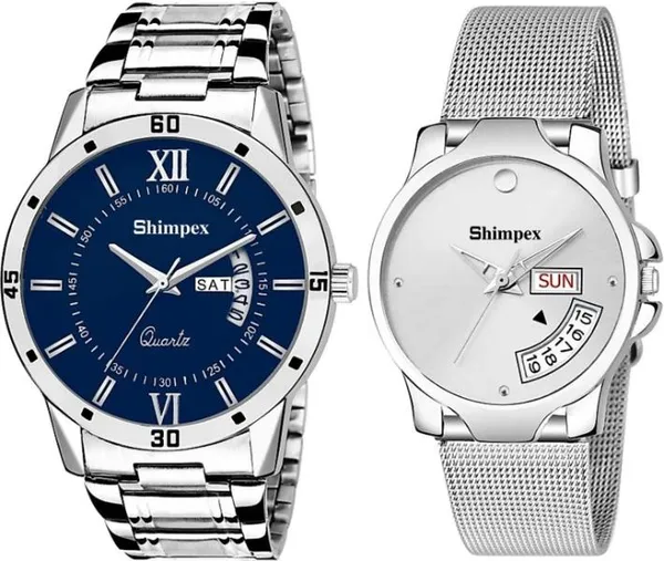Premium_Watches_White_Metal_Couple_Waterproof_With_A_One_Year_Warranty_Day_And_Date_Analog