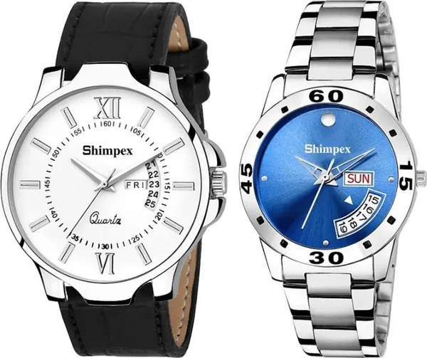 Premium_Watches_White_Genuine_Leather_Metal_Couple_Waterproof_With_A_One_Year_Warranty_Day_And_Date_Analog