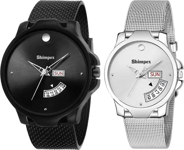 Premium_Watches_White_Metal_Couple_Waterproof_With_A_One_Year_Warranty_Day_And_Date_Analog