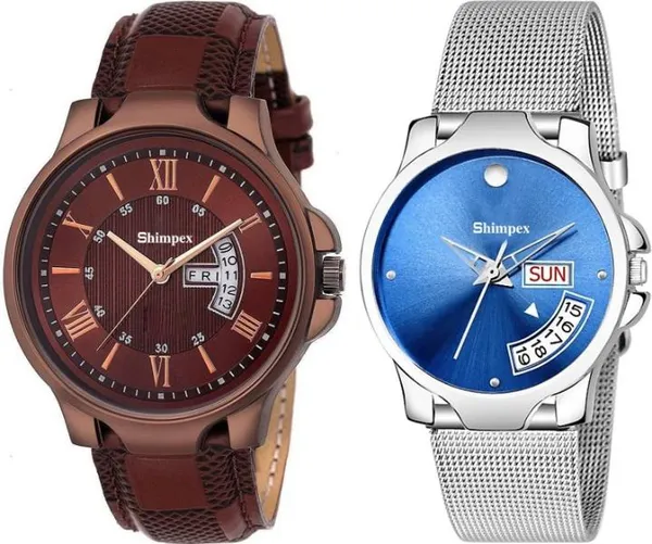 Premium_Watches_White_Genuine_Leather_Metal_Couple_Waterproof_With_A_One_Year_Warranty_Day_And_Date_Analog