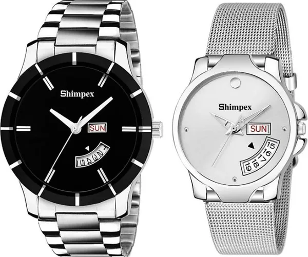 Premium_Watches_White_Metal_Couple_Waterproof_With_A_One_Year_Warranty_Day_And_Date_Analog