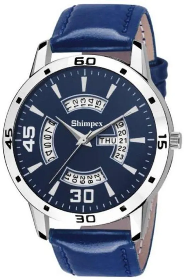 Premium_Watches_Blue_Genuine_Leather_Boys_Waterproof_With_A_One_Year_Warranty_Day_And_Date_Analog