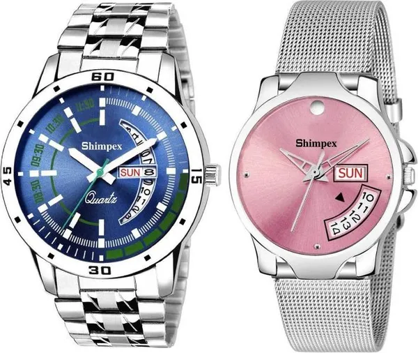 Shimpex_Good_Quality__Watches_Silver_Genuine_Leather_Metal_Couple_Waterproof_With_A_One_Year_Warranty_Day_And_Date_Analog