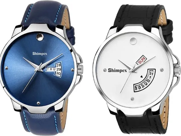 Premium_Watches_Black_Genuine_Leather_Boys_Waterproof_With_A_One_Year_Warranty_Day_And_Date_Analog