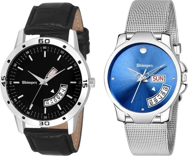 Premium_Watches_White_Metal_Genuine_Leather_Couple_Waterproof_With_A_One_Year_Warranty_Day_And_Date_Analog