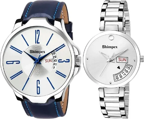 Premium_Watches_Silver_Metal_Genuine_Leather_Couple_Waterproof_With_A_One_Year_Warranty_Day_And_Date_Analog