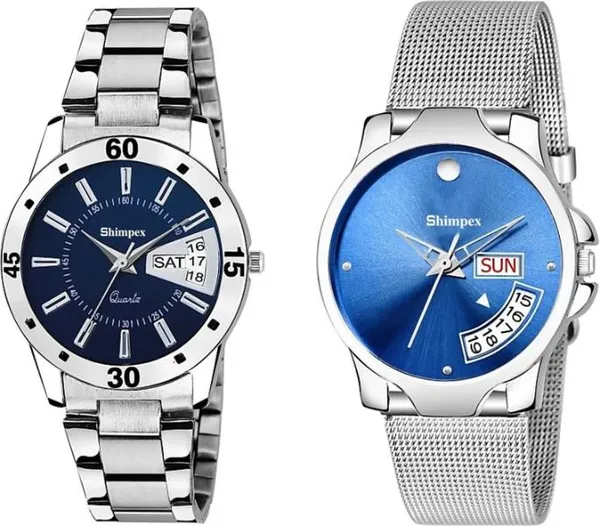 Premium_Watches_White_Genuine_Leather_Metal_Couple_Waterproof_With_A_One_Year_Warranty_Day_And_Date_Analog