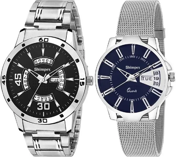 Shimpex_Good_Quality__Watches_Blue_Black_Metal_Couple_Waterproof_With_A_One_Year_Warranty_Day_And_Date_Analog