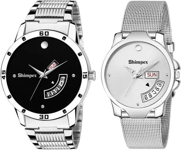 Premium_Watches_White_Metal_Couple_Waterproof_With_A_One_Year_Warranty_Day_And_Date_Analog