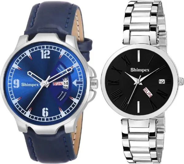 Shimpex_Good_Quality__Watches_Black_Blue_Metal_Genuine_Leather_Couple_Waterproof_With_A_One_Year_Warranty_Day_And_Date_Analog