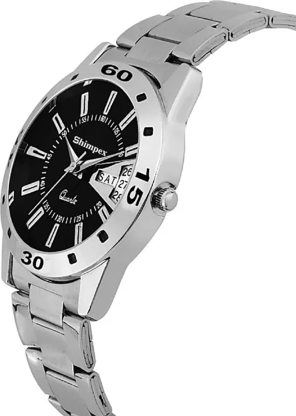 Premium_Watches_Black_Stainless_Steel_Girls_Waterproof_With_A_One_Year_Warranty_Day_And_Date_Analog