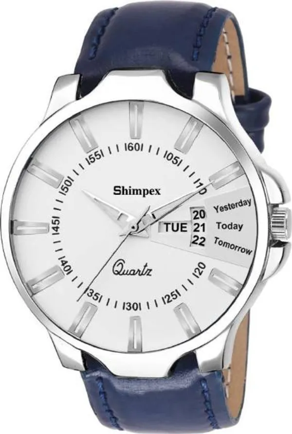 Premium_Watches_White_Genuine_Leather_Boys_Waterproof_With_A_One_Year_Warranty_Day_And_Date_Analog