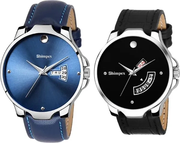 Premium_Watches_Blue_Genuine_Leather_Men_Waterproof_With_A_One_Year_Warranty_Day_And_Date_Analog