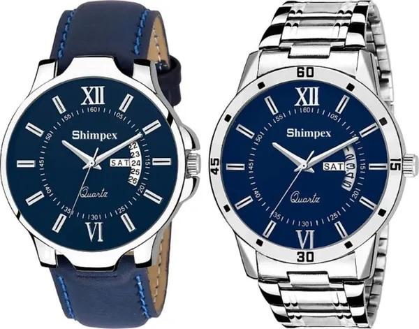 Premium_Watches_Blue_Genuine_Leather_Men_Waterproof_With_A_One_Year_Warranty_Day_And_Date_Analog