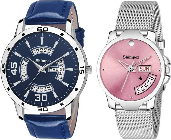 Premium_Watches_White_Genuine_Leather_Metal_Couple_Waterproof_With_A_One_Year_Warranty_Day_And_Date_Analog