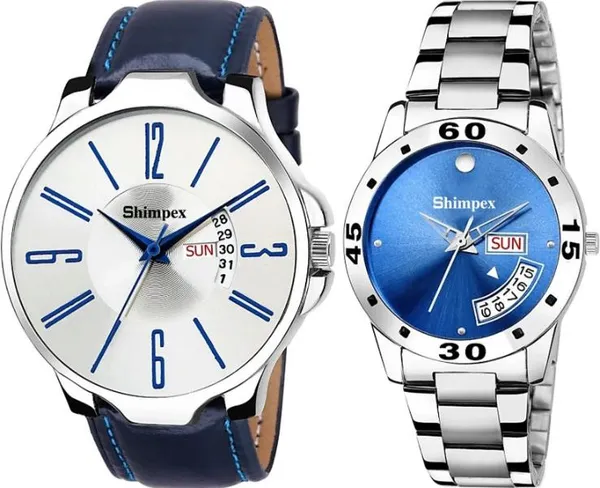 Premium_Watches_White_Genuine_Leather_Metal_Couple_Waterproof_With_A_One_Year_Warranty_Day_And_Date_Analog