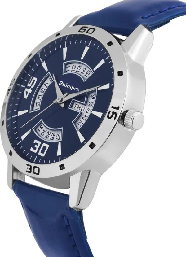 Premium_Watches_Blue_Genuine_Leather_Men_Waterproof_With_A_One_Year_Warranty_Day_And_Date_Analog