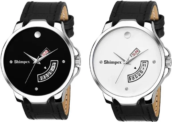 Premium_Watches_Black_Genuine_Leather_Men_Waterproof_With_A_One_Year_Warranty_Day_And_Date_Analog