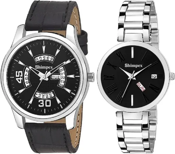 Premium_Watches_Black_Black_Metal_Genuine_Leather_Couple_Waterproof_With_A_One_Year_Warranty_Day_And_Date_Analog