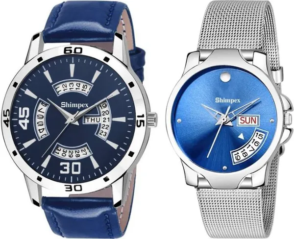 Premium_Watches_White_Genuine_Leather_Metal_Couple_Waterproof_With_A_One_Year_Warranty_Day_And_Date_Analog