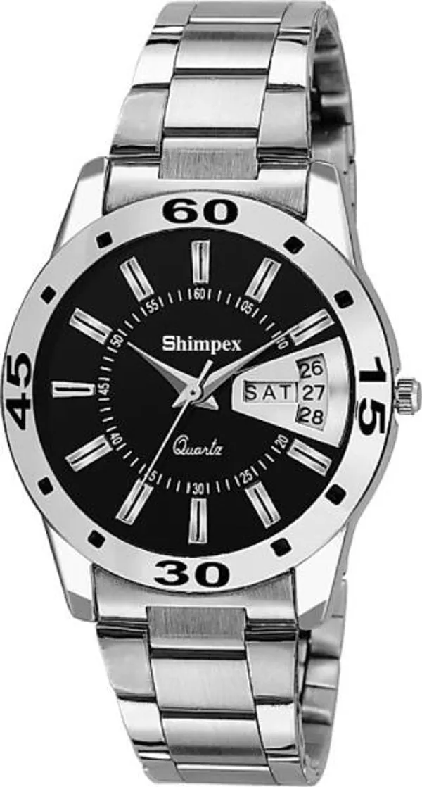 Premium_Watches_Black_Stainless_Steel_Women_Waterproof_With_A_One_Year_Warranty_Day_And_Date_Analog