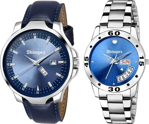 Premium_Watches_White_Genuine_Leather_Metal_Couple_Waterproof_With_A_One_Year_Warranty_Day_And_Date_Analog