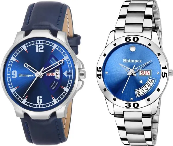 Premium_Watches_White_Genuine_Leather_Metal_Couple_Waterproof_With_A_One_Year_Warranty_Day_And_Date_Analog