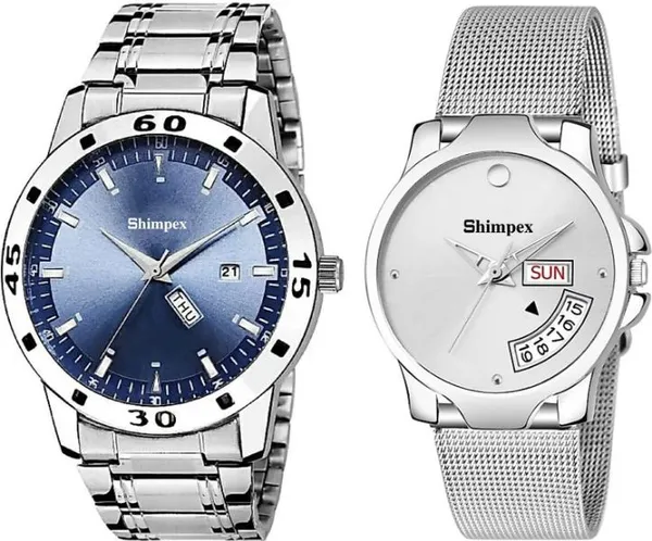 Premium_Watches_White_Genuine_Leather_Metal_Couple_Waterproof_With_A_One_Year_Warranty_Day_And_Date_Analog
