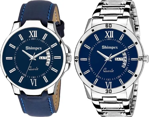 Premium_Watches_Blue_Genuine_Leather_Boys_Waterproof_With_A_One_Year_Warranty_Day_And_Date_Analog
