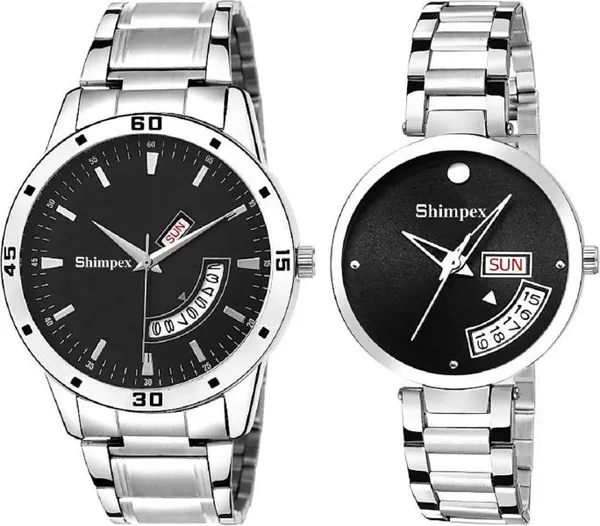 Premium_Watches_Multicolor_Metal_Couple_Waterproof_With_A_One_Year_Warranty_Day_And_Date_Analog