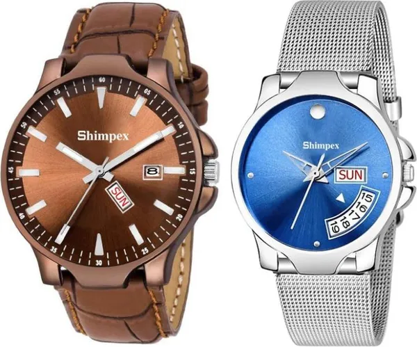 Premium_Watches_White_Metal_Genuine_Leather_Boys_&_Girls_Waterproof_With_A_One_Year_Warranty_Day_And_Date_Analog