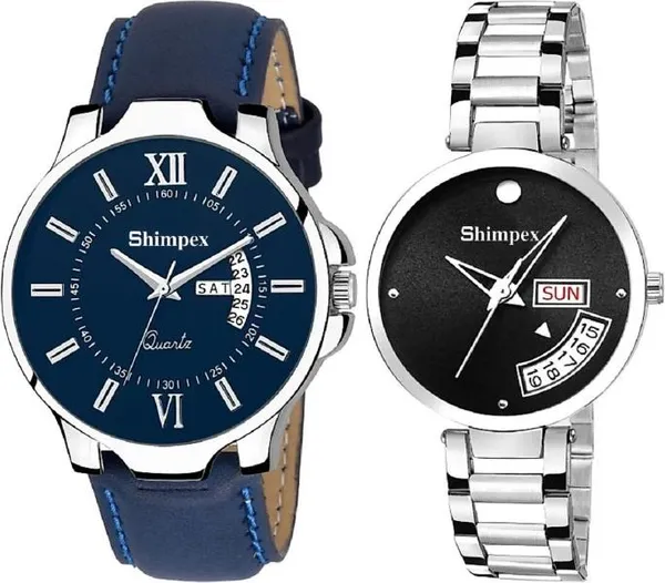 Premium_Watches_Multicolor_Genuine_Leather_Metal_Couple_Waterproof_With_A_One_Year_Warranty_Day_And_Date_Analog