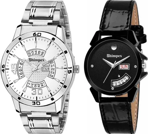 Premium_Watches_White_Black_Stainless_Steel_Genuine_Leather_Boys_&_Girls_Waterproof_With_A_One_Year_Warranty_Day_And_Date_Analog