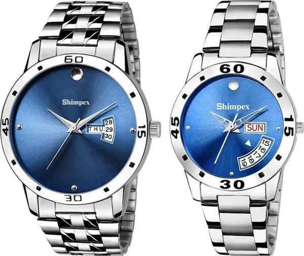 Premium_Watches_White_Genuine_Leather_Metal_Couple_Waterproof_With_A_One_Year_Warranty_Day_And_Date_Analog