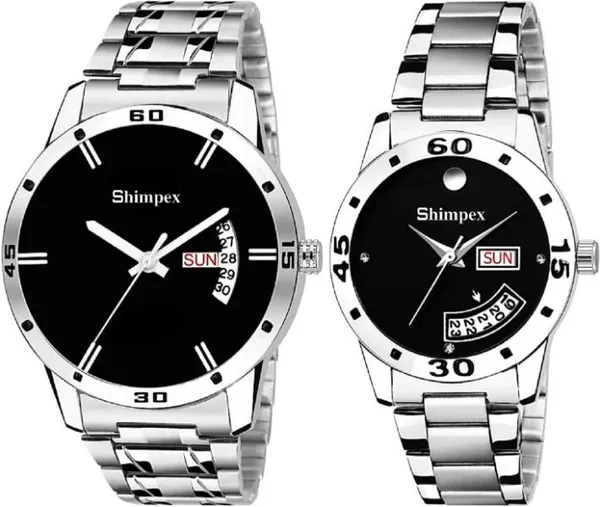 Shimpex_Good_Quality__Watches_Black_Metal_Couple_Waterproof_With_A_One_Year_Warranty_Day_And_Date_Analog