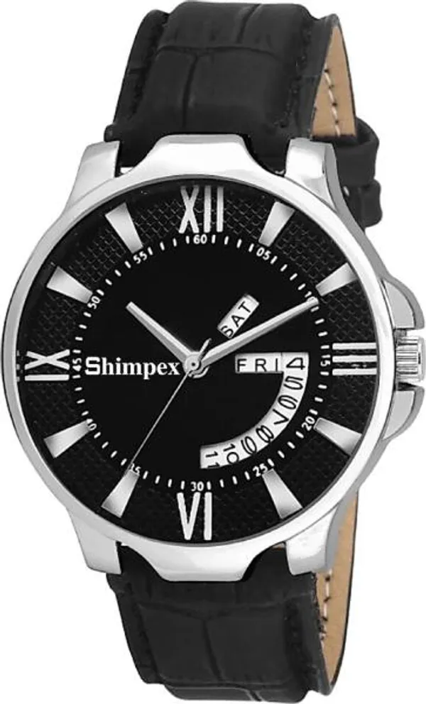 Premium_Watches_Black_Genuine_Leather_Men_Waterproof_With_A_One_Year_Warranty_Day_And_Date_Analog