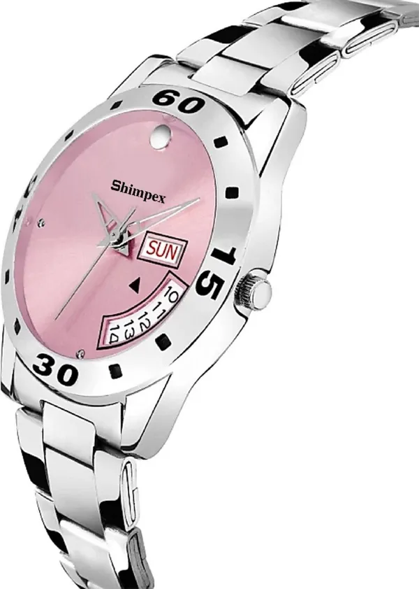 Premium_Watches_Pink_Genuine_Leather_Women_Waterproof_With_A_One_Year_Warranty_Day_And_Date_Analog