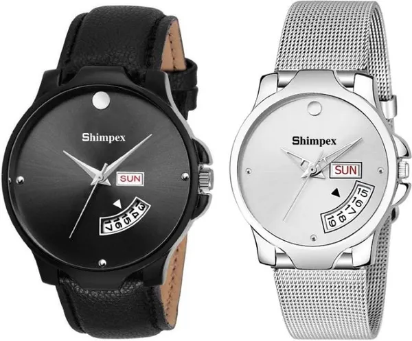 Shimpex_Good_Quality__Watches_White_Genuine_Leather_Metal_Couple_Waterproof_With_A_One_Year_Warranty_Day_And_Date_Analog