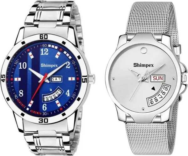 Premium_Watches_White_Metal_Couple_Waterproof_With_A_One_Year_Warranty_Day_And_Date_Analog